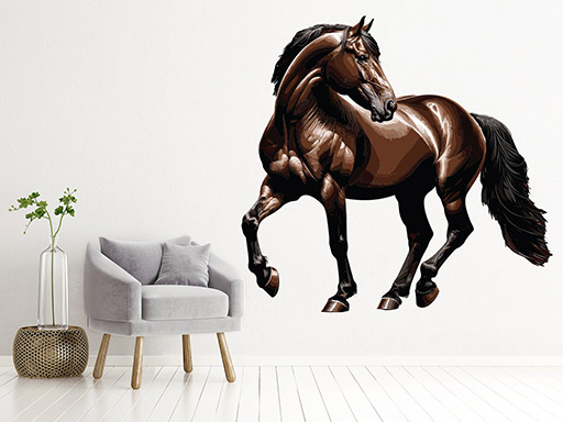 Klusající kůň samolepky na zeď, Klusající kůň nálepky na zeď, Klusající kůň dekorace na zeď, Klusající kůň samolepící nálepky na zeď