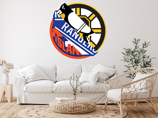 Logo hokejového klubu samolepky na zeď, Hokejový klub na přání dekorace na zeď, Hokejový klub symbol samolepící dekorace na zdi, logo HC klub nálepky na stěnu
