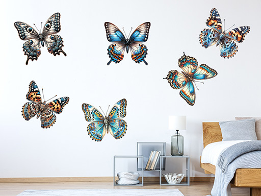 Motýlci samolepky na zeď, motýlci nálepky na stěnu, motýlci dekorace na zdi, motýlci tapety na zdi