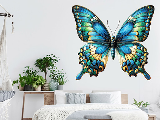 Motýlek samolepka na zeď, Motýlek nálepky na zeď, Motýlek dekorace na stěnu, Motýlek samolepící dekor na stěny, Motýlek samolepící tapety na zeď