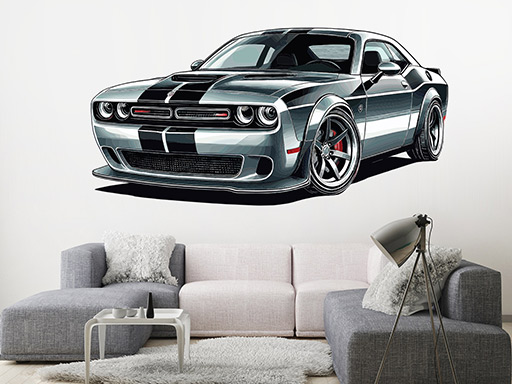 Dodge Challenger samolepky na zeď, Dodge Challenger nálepky na zeď, Dodge Challenger dekorace na zeď, Dodge Challenger samolepící nálepky na zeď