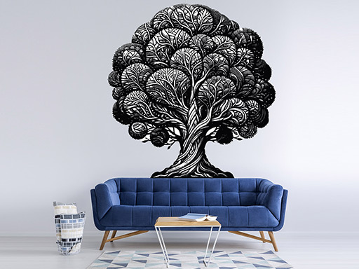 Moderní strom samolepka na zeď, Moderní strom nálepky na zeď, Moderní strom dekorace na stěnu, Moderní strom samolepící dekor na stěny, Moderní strom samolepící tapety na zeď