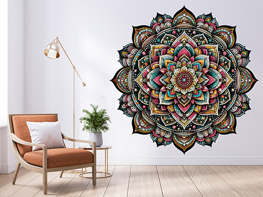 Mystická mandala samolepky na zeď, Mystická mandala dekorace na zeď, Mystická mandala samolepící dekorace na zdi, Mystická mandala nálepky na stěnu